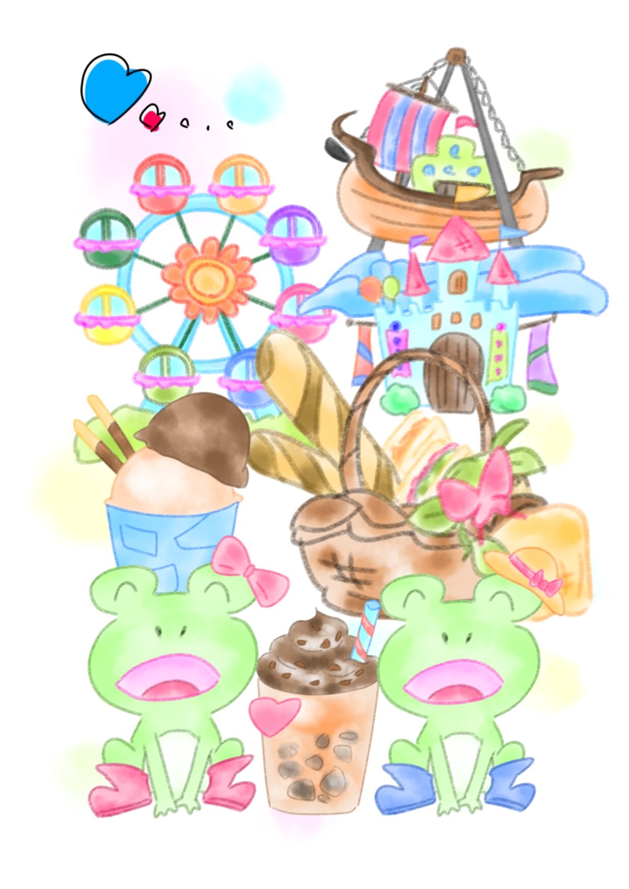 蛙もアイスクリームを食べて楽しむテーマパーク