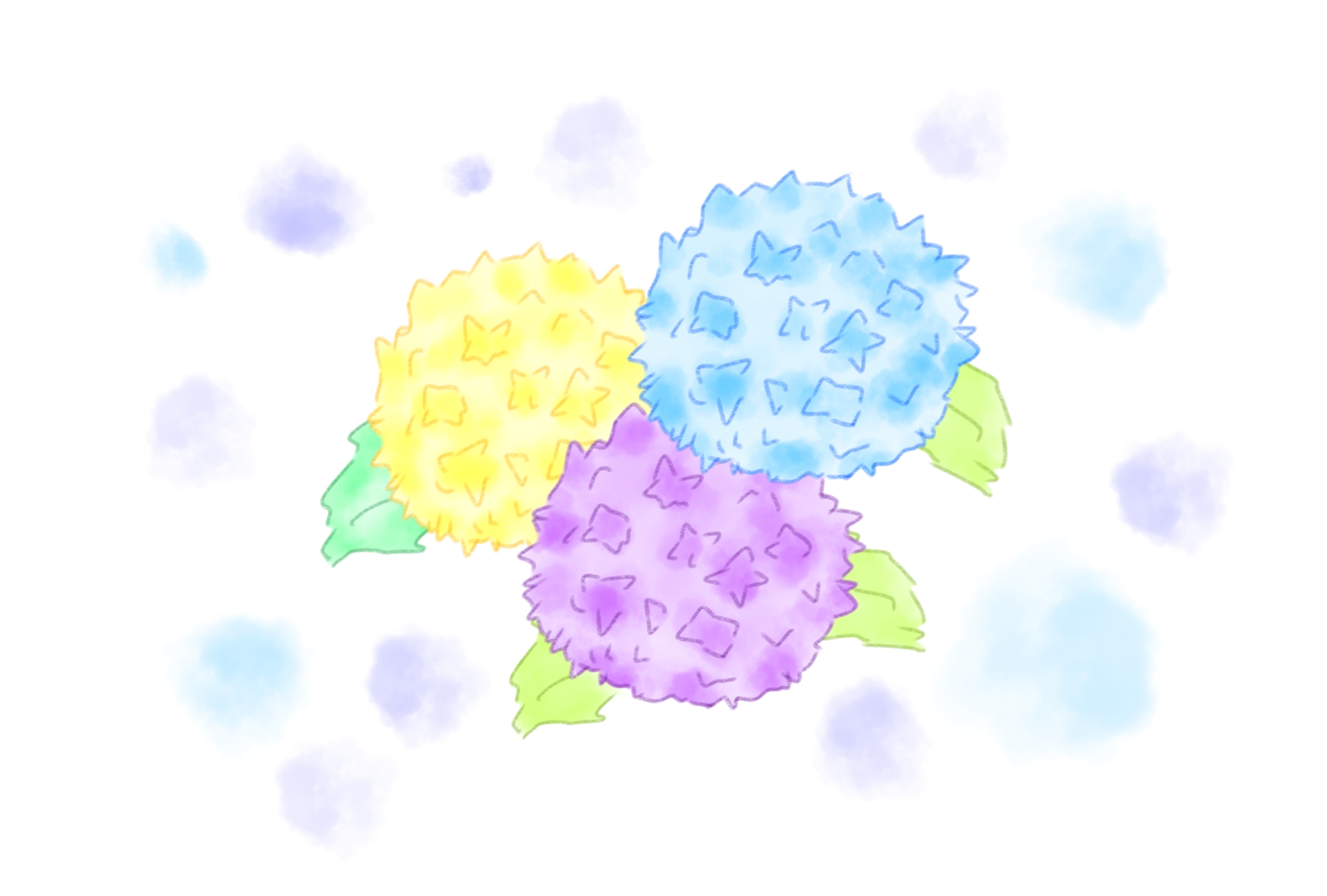 ファンシーな夏の紫陽花
